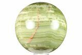 Polished Green Banded Calcite Sphere - Pakistan #264767-1